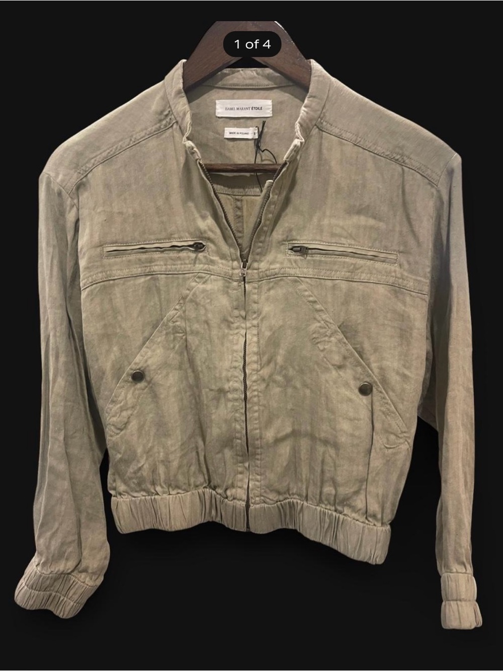 Isabel Marant Olive Green Lightweight Bomber Jacket